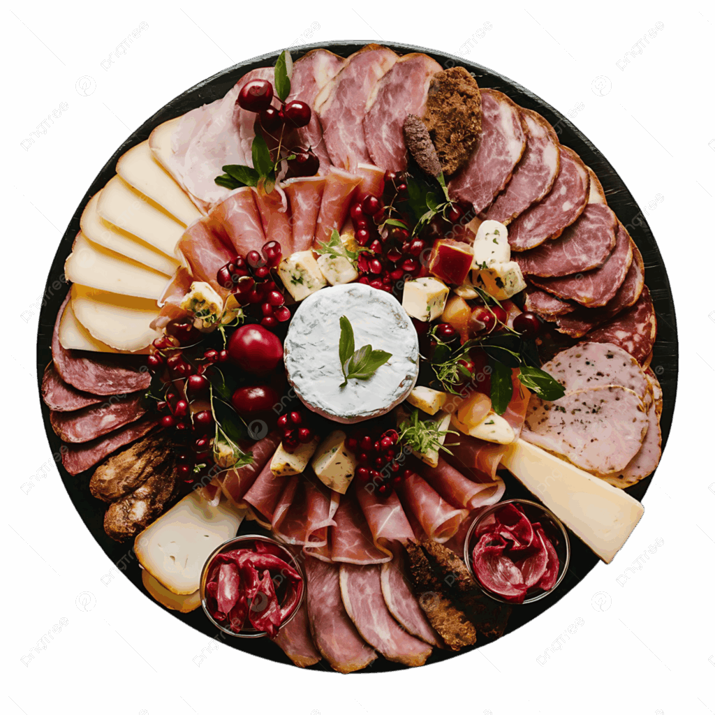 Plateau de charcuterie audelices-de-july avec fromages et fruits frais à Castelnaudary,